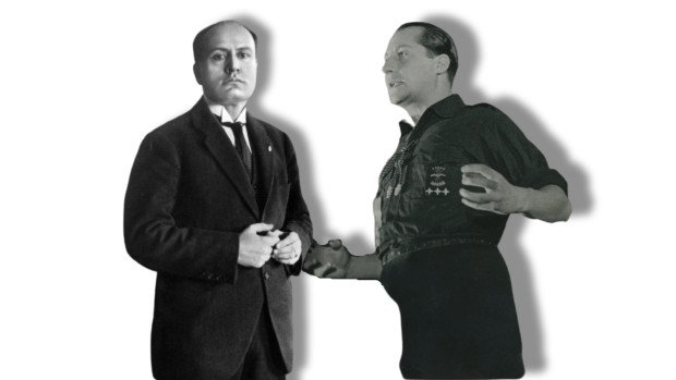 Montaje de Mussolini (izquierda) y José Antonio Primo de Rivera - ARCHIVO ABC