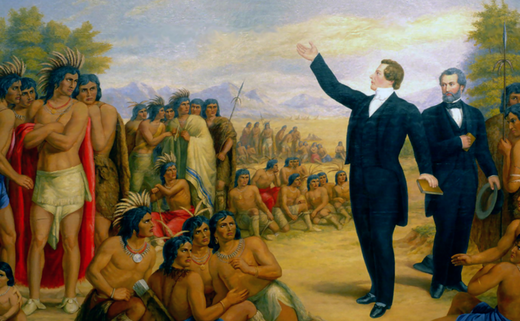 Joseph Smith predicando a los nativos americanos.