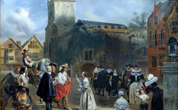 Pintura de Eugène Lami que plasma el traslado de Carlos I al castillo de Carisbrooke. ABC