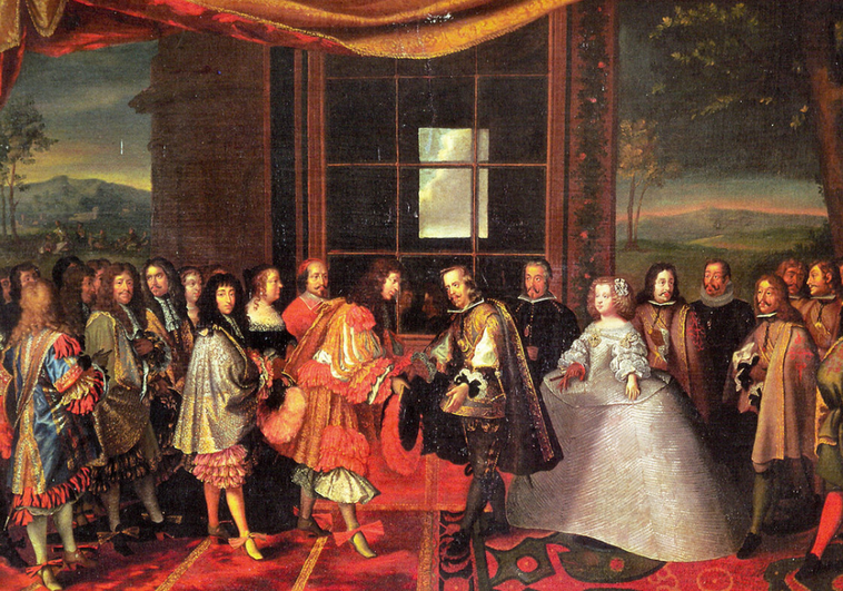 La entrevista de Luis XIV y Felipe IV en la isla de los Faisanes. ABC
