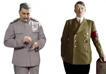 Montaje con Hitler (derecha) y Stalin, en la época de la Segunda Guerra Mundial ABC