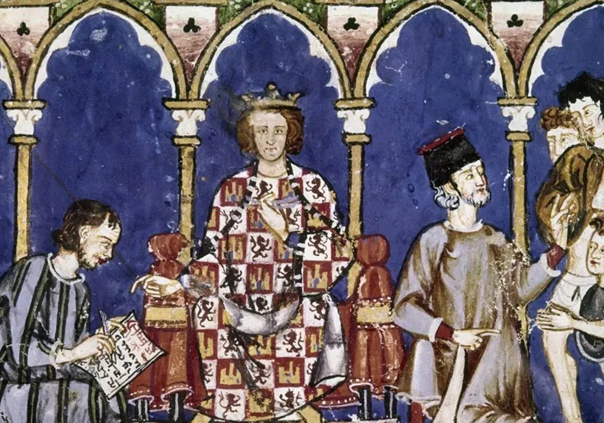 Alfonso X, representado en el Libro de los Dados ABC