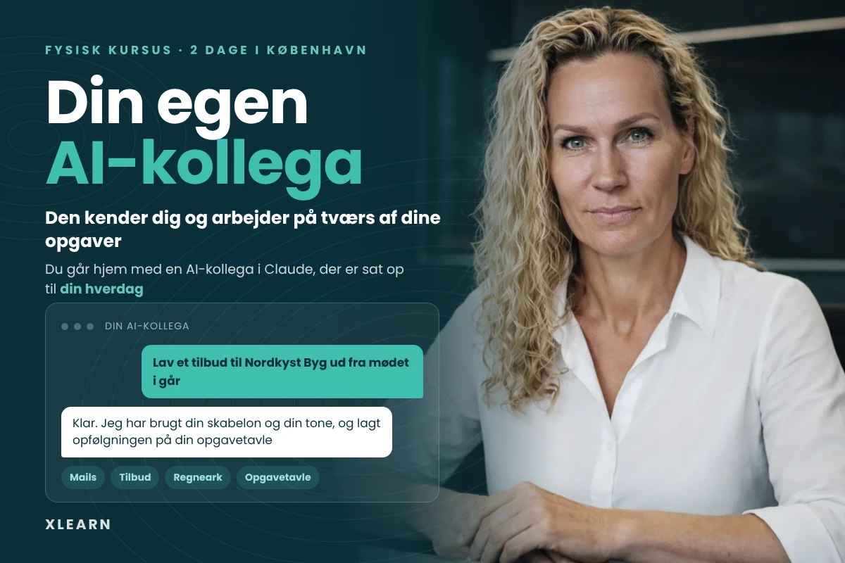 Din egen AI-kollega, fysisk kursus i 2 dage i København
