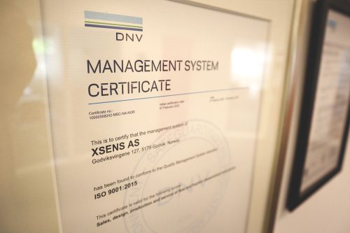 Xsens AS ISO 9001 2015 certificate