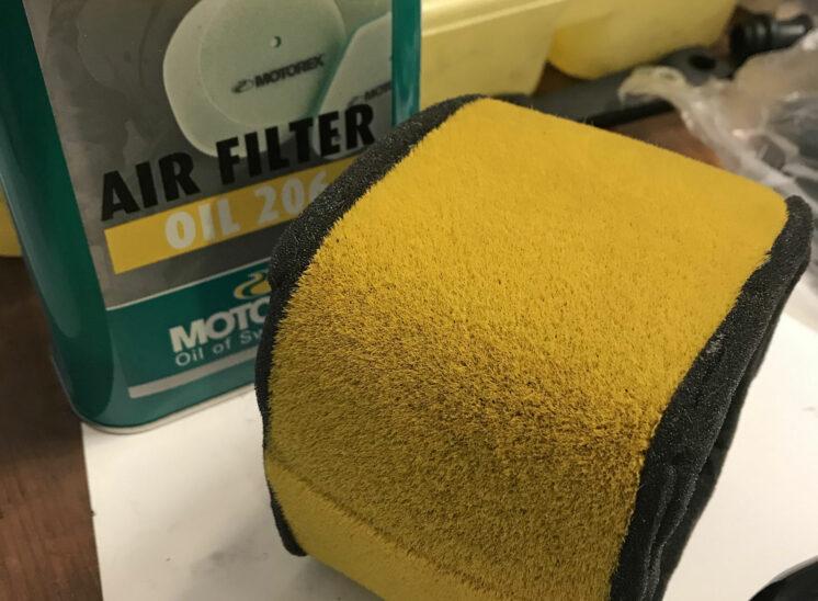 XT500 new air filter and oil