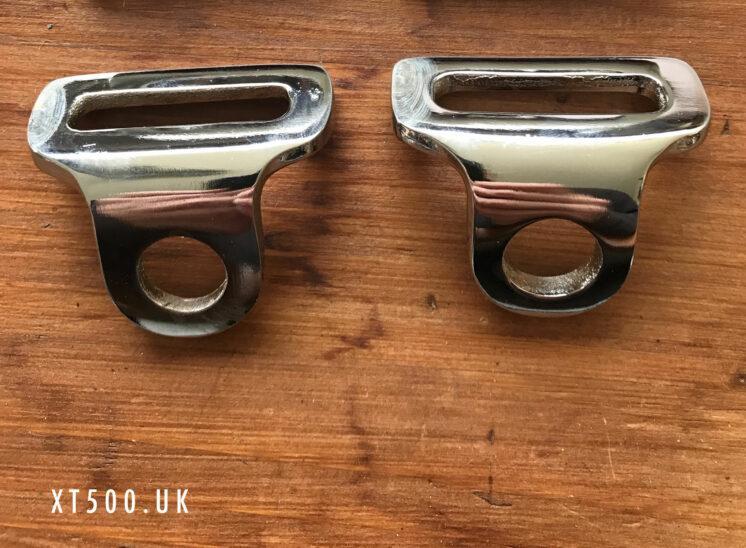 Re-chromed XT500 seat strap brackets