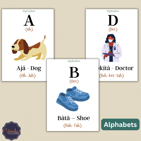 A -  Yoruba Flashcards To Learn Vocabulary - Food, Verbs, Profession, Common Phrases,Things in The House, Alphabets and Numbers (NEW EDITION - LAMINATED)