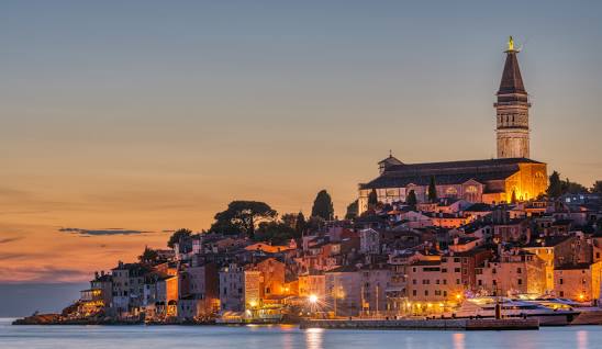 Photo from Rovinj-Rovigno taken from the sea at night 