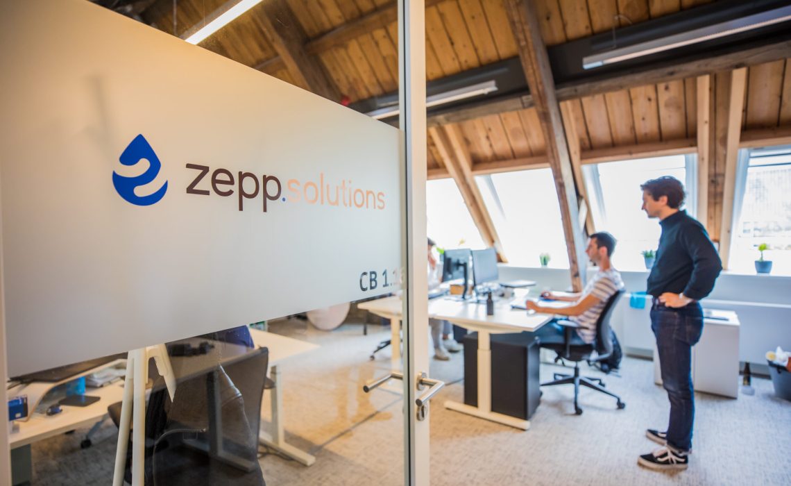zepp.solutions office in the Buccaneer, Delft. View from door into office.