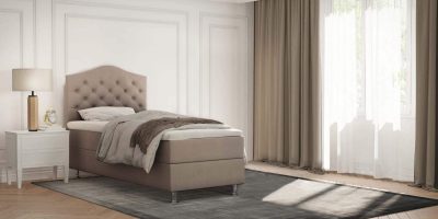 Boxspring Mars 90x200 cm Met Opbergruimte Velvet Beige