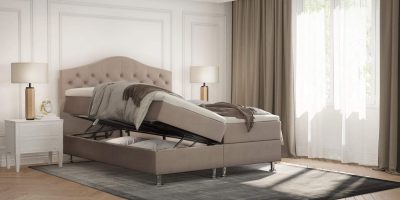 Boxspring Mars Met Opbergruimte Velvet Beige