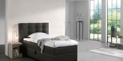 Boxspring Malaga Zwart Pu 1-persoon