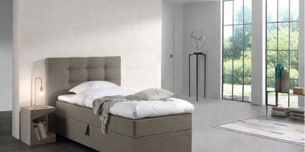 Boxspring Malaga Taupe 1-persoon