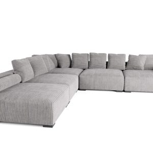 The Lazy Sofa Set 14 Corduroy Ribstof Grijs