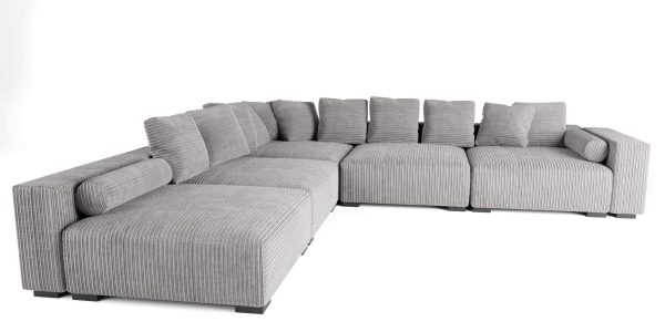 The Lazy Sofa Set 14 Corduroy Ribstof Grijs