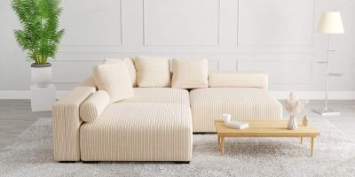 The Lazy Sofa Set 7 Corduroy Ribstof Beige