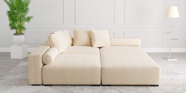 The Lazy Sofa Set 9 Corduroy Ribstof Beige