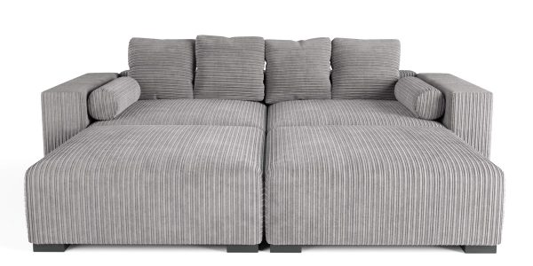 The Lazy Sofa Set 10 Corduroy Ribstof Grijs