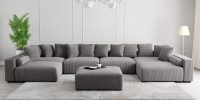 The Lazy Sofa Set 16 Corduroy Ribstof Grijs XXL