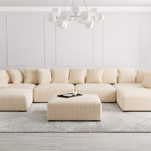 The Lazy Sofa Set 16 Corduroy Ribstof Beige XXL