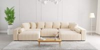 The Lazy Sofa Set 15 Corduroy Ribstof Beige