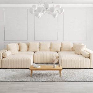 The Lazy Sofa Set 15 Corduroy Ribstof Beige