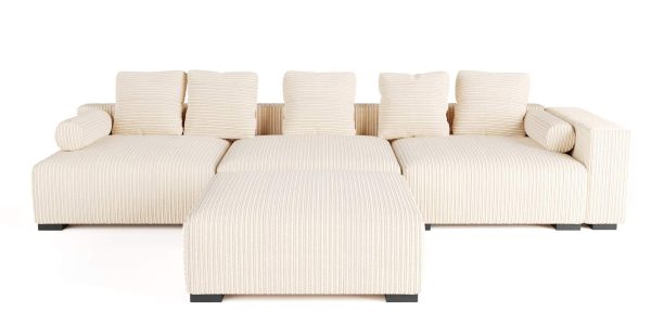 The Lazy Sofa Set 11 Corduroy Ribstof Beige