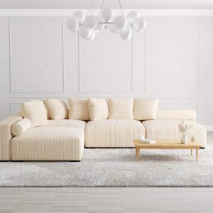 The Lazy Sofa Set 12 Corduroy Ribstof Beige