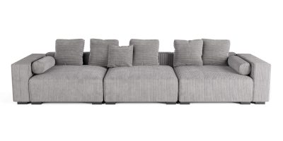 The Lazy Sofa Set 8 Corduroy Ribstof Grijs