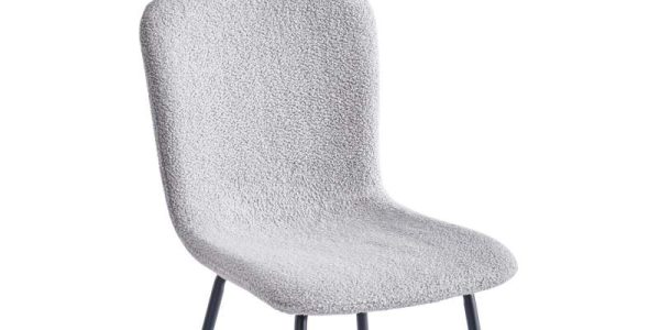 Stoel Teddy Lichtgrijs Bouclé stof Stoel Teddy Lichtgrijs Bouclé stof