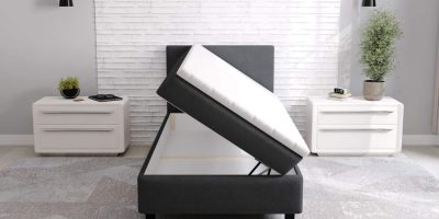 Boxspring Erolla 90x200 cm Met Opbergruimte Zwart