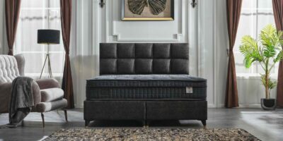 Boxspring Olimpos Velvet DonkerGrijs Met Opbergruimte