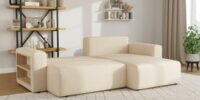 Hoekbank Cuddle Bouclé Beige Universele Lounge