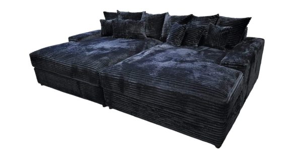 Jumbo American XL Big Sofa Black Rib