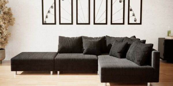 Actie Hoeksalon Denver Mini Corduroy Zwart Actie Hoeksalon Denver Mini Corduroy Zwart