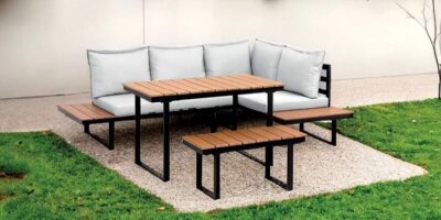 Loungeset Tuin 8199tweede deel 146x70x67 poef afmetingen 80x33x38