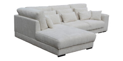 Hoekbank Malaga Ribstof Pink Lounge Links