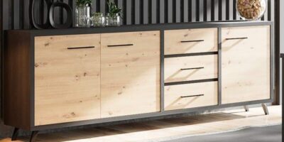 Eetkamer Wiva Dressoir+Eettafel+Vitrine