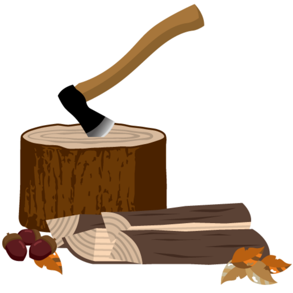 stump, log, ax, firewood, wood, trunk, leaves, acorns, autumn, season, nature, stump, log, log, log, firewood, firewood, firewood, firewood, firewood, wood, acorns, autumn