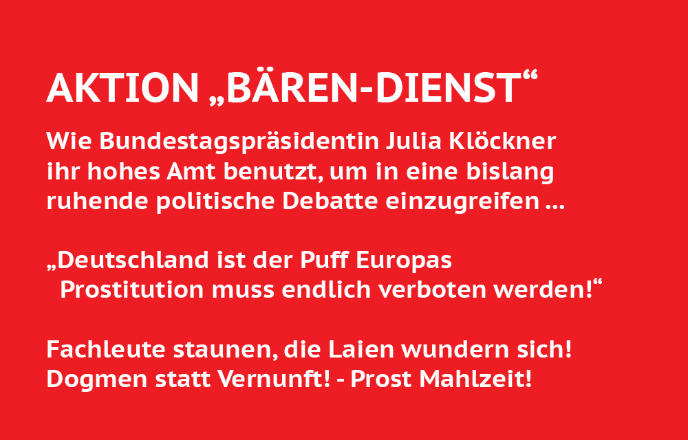 Aktion Bären-Dienst - Julia Klöckner brüskiert Regierungskoalition?