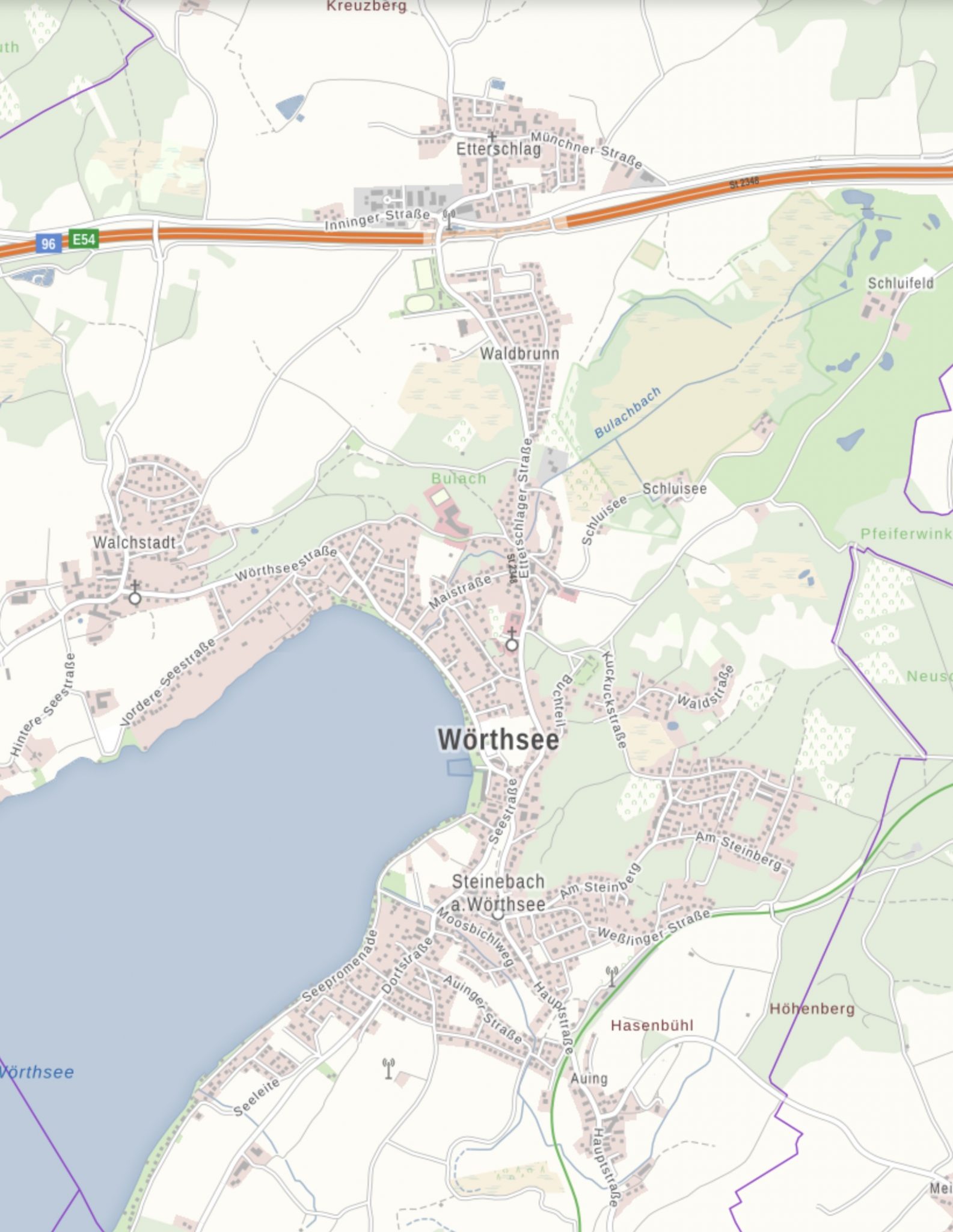 Wörthsee_Karte_Bayern_atlas Karte der Gemeinde Wörthsee. Quelle: Bayernatlas