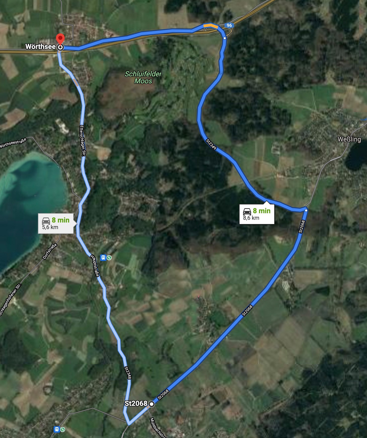 Fahrzeiten_Umgehung Fahrzeiten Umgehung Wörthsee