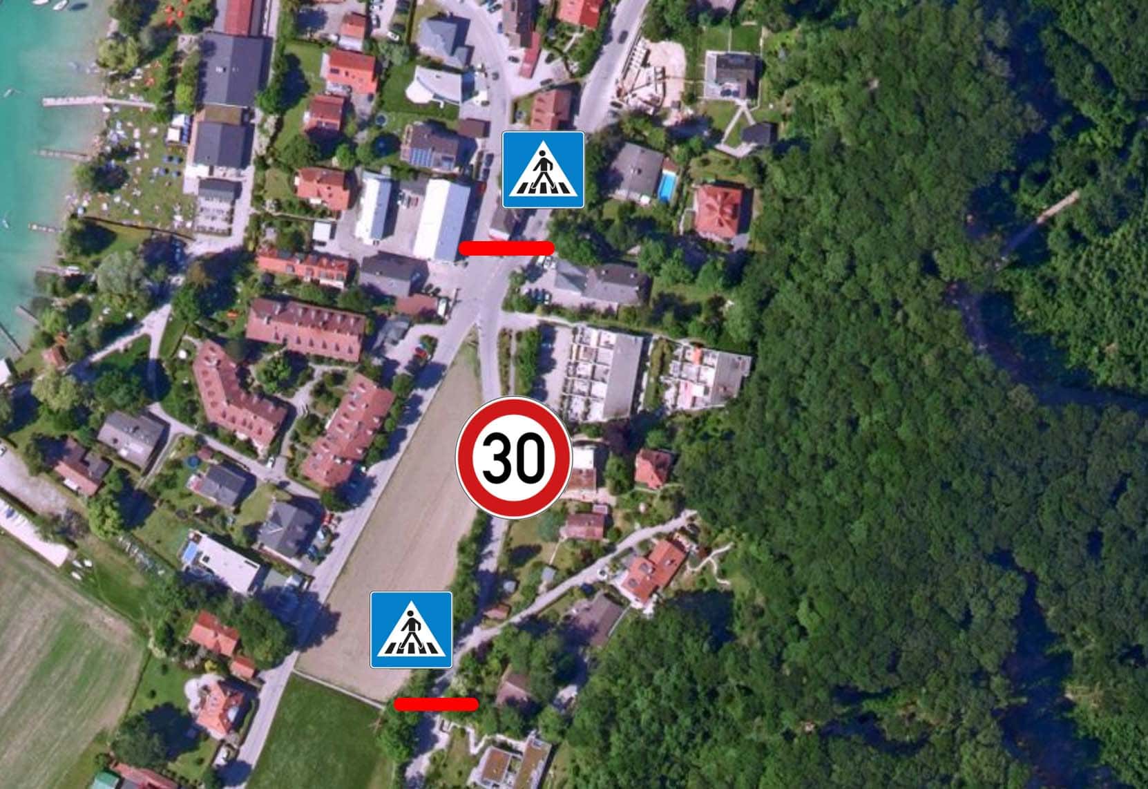 Pizzakreuzung-Überwege