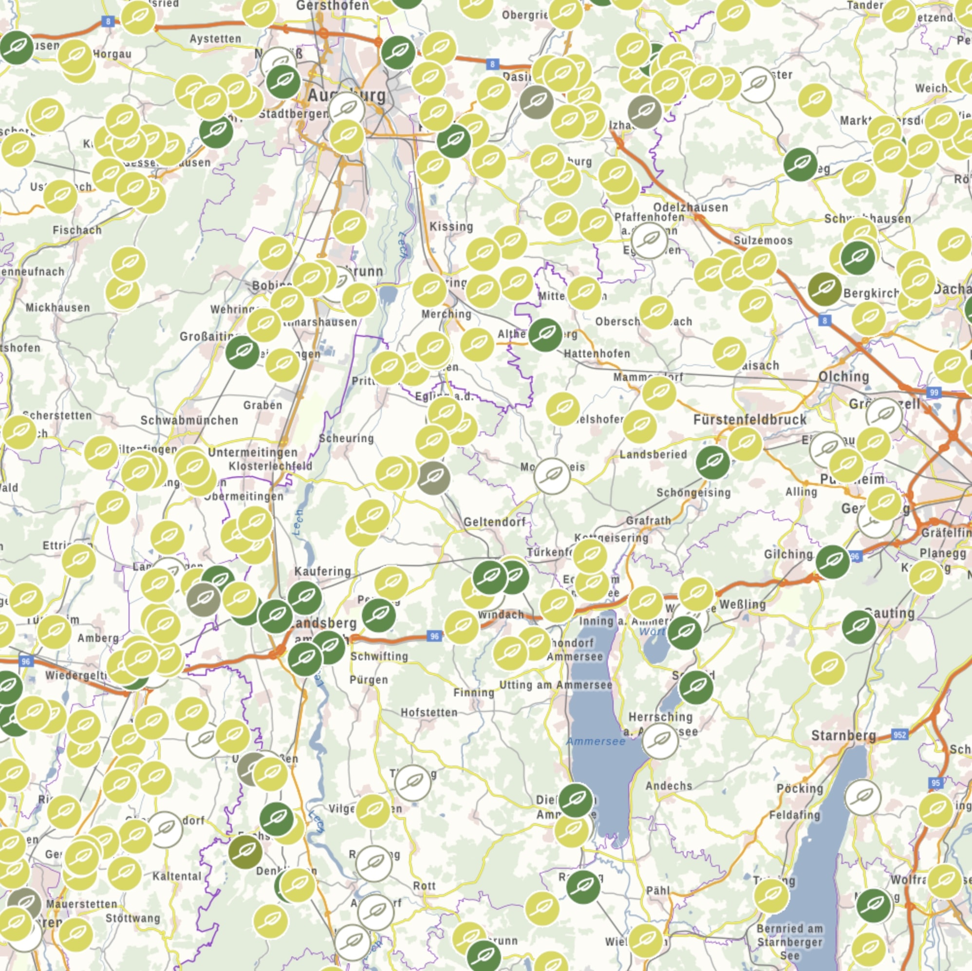 Energie-Atlas-Bayern-Biomasseanlagen Biomasseanlagen im Gebiet Ammersee Lech