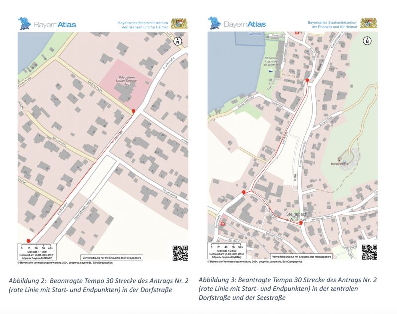 Tempo 30 Dorfstraße und Seestraße in Wörthsee