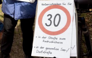 Unterschreiben für Tempo 30 in Wörthsee