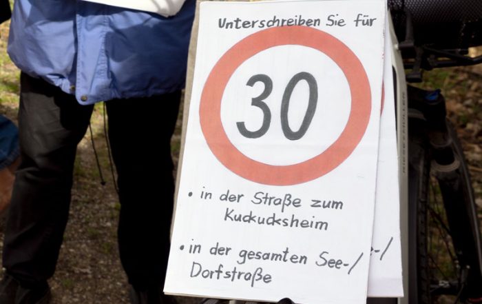 Unterschreiben für Tempo 30 in Wörthsee