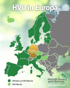 HVO 100 Verfügbarkeit in Europa