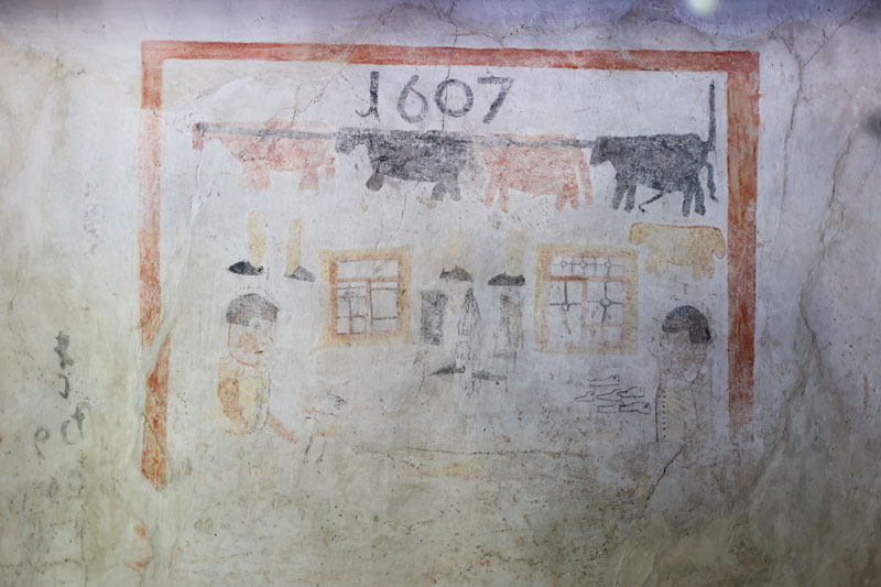 Wandmalerei im Zunftstüberl Matting aus dem 160 Jahrhundert