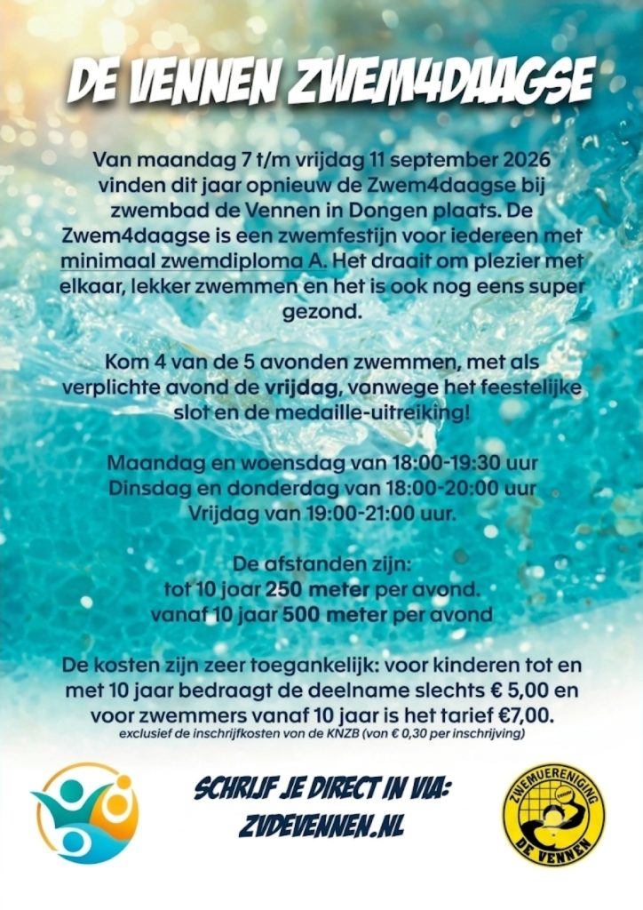 zwem4daagse 2026 tekst